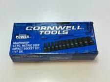 Cornwell Tools CBPI1LM 6-Point 1/4" Drive 12 Piece Impact Metric Deep Socket Set