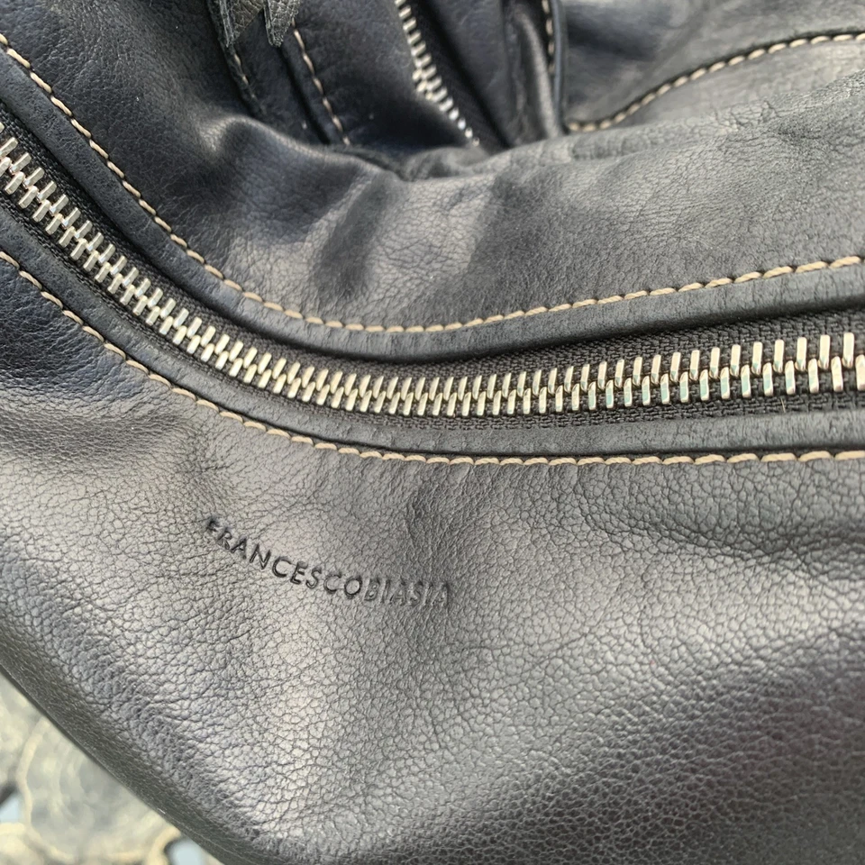 FRANCESCO BIASIA 大号斜挎包 手提包 黑色皮革 — 第 2/4 张图片