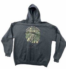 Vintage Y2K Streetwear Mens Size XL Faded Skeleton Hoodie Sweatshirt Gray