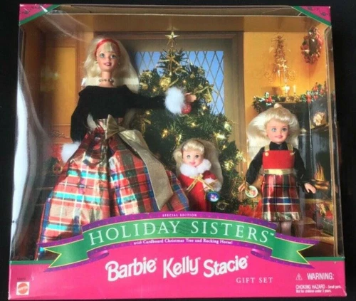 Vintage 1998 Mattel Barbie Special Edition gift set Holiday Sisters Kelly Stacie