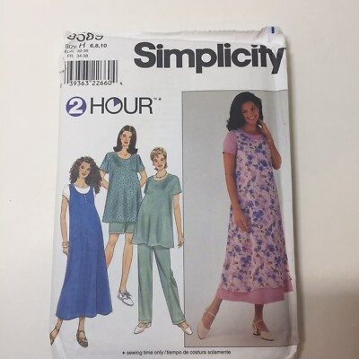 Simplicity 8589 Size 6 8 10 Maternity Dress Top Jumper Pants Shorts