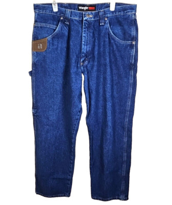 Wrangler Riggs Jeans Mens 38x30 Relaxed Denim Work Horse Carpenter DuraShield