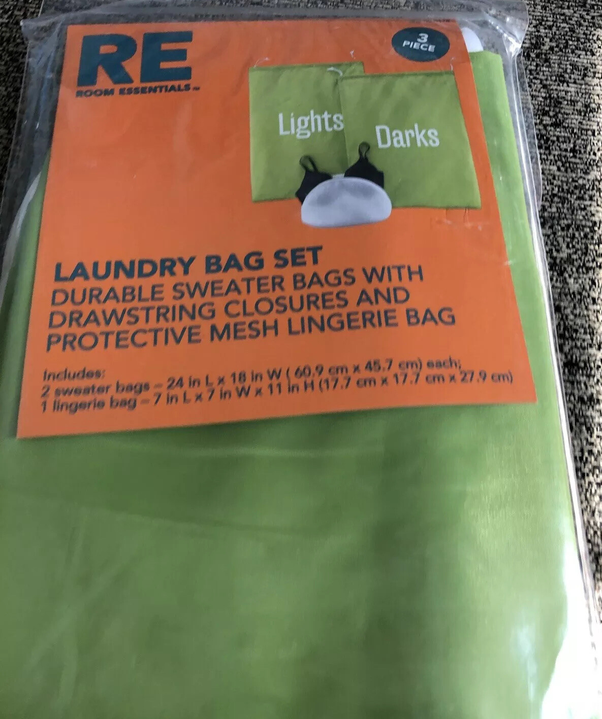 Room Essentials Laundry Bag 3pc Set (Sweater Lights Darks Lingerie) eBay