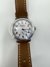 Shinola Runwell  41mm White Dial Brown Leather Watch S0110000109