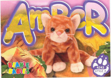 TY Beanie Babies BBOC Card Series 3 Common Amber the Cat NM/Mint