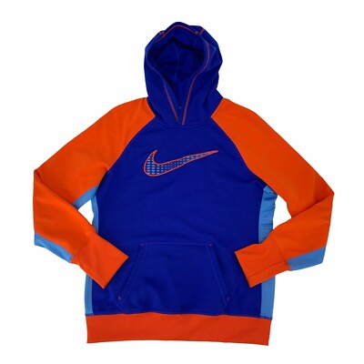 navy blue and orange nike hoodie