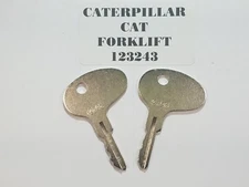 (2) Caterpillar Forklift Key, # 123243 Key Fits Caterpillar CAT Forklift Models