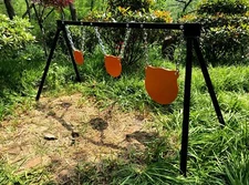 Highwild AR500 Steel Shooting Target Stand System (Stand, Chains&6"+8"+12" Gong)
