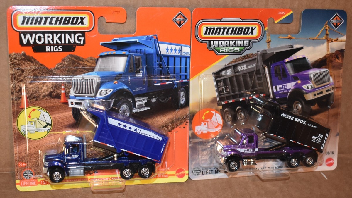 Matchbox INTERNATIONAL WORKSTAR 7500 DUMP TRUCK #8 & # 15 Working