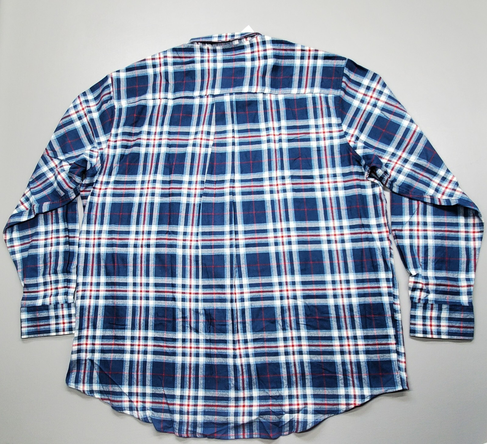 Cabela's Long Sleeve Button Down Flannel Shirt Deep Blue Plaid Mens Size 2XLT