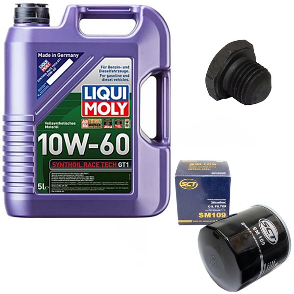 MotoröL Set 10W-60 5 Liter + ÖLfilter + Schraube FüR Opel Corsa A Kadett D Monza-image