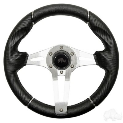 E-Z-GO Challenger Black w/Brushed Aluminum Steering Wheel