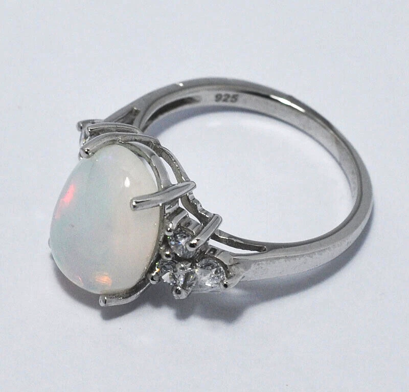 BELLISSIMO L'ANELLO IN ARGENTO 925 CON OPALE NATURALE 3,00 CT - Immagine 4 di 4