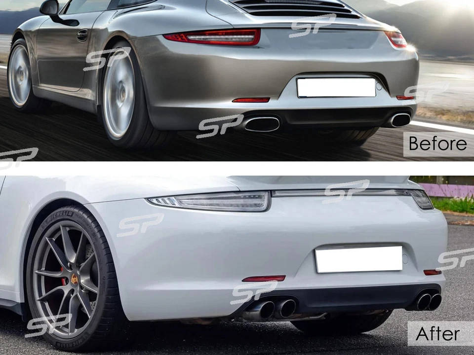Sporty Exhaust Tips Black for Porsche 911 Carrera 991.1 2012-2015 without PSE - Imagem 2 de 4
