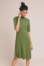 Ett Twa Coreyell Turtleneck Jersey Dress Size Medium Green Anthropologie