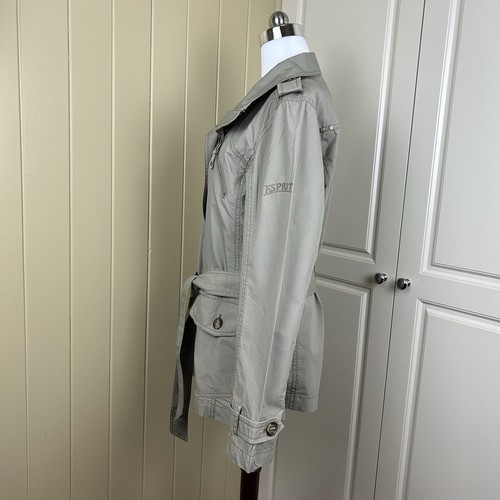 Esprit Trench Jacket Women's Size L Khaki Mid Length Lightweight Casual - Picture 7 of 19