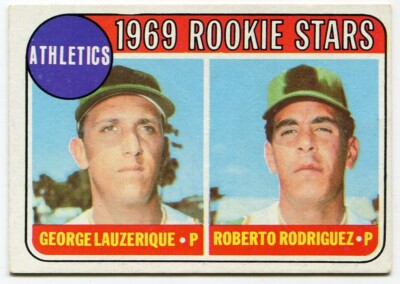 1969 Topps #358 Oakland Athletics Rookie Stars - G. Lauzerique & R. Rodriguez