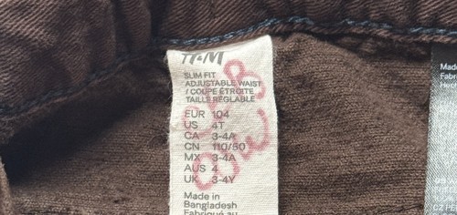 H & M hm Kids Boys Straight Leg Corduroy Pants Brown Tan Size 4 - Picture 2 of 5