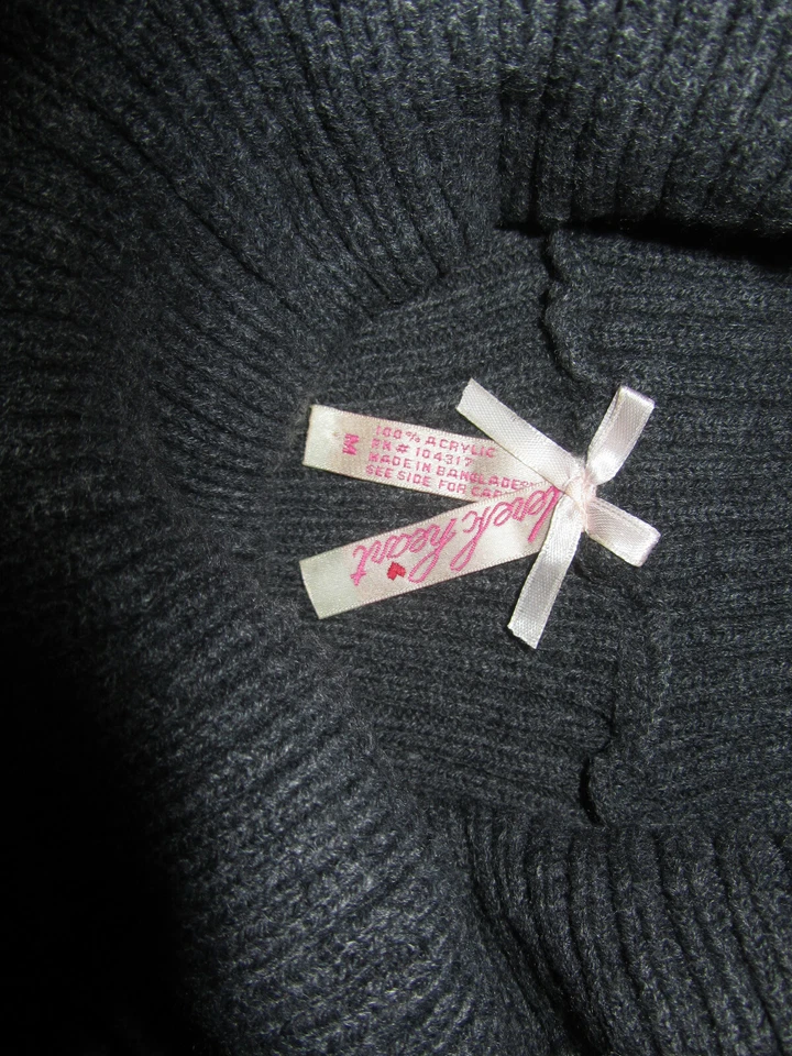 S/M ❤️VESTIDO SUÉTER DERECHO CORAZÓN❤️ TÚNICA 34" LARGO ❤️ MANGA CORTA GRIS CAPUCHA CUELLO Foto 4 de 4