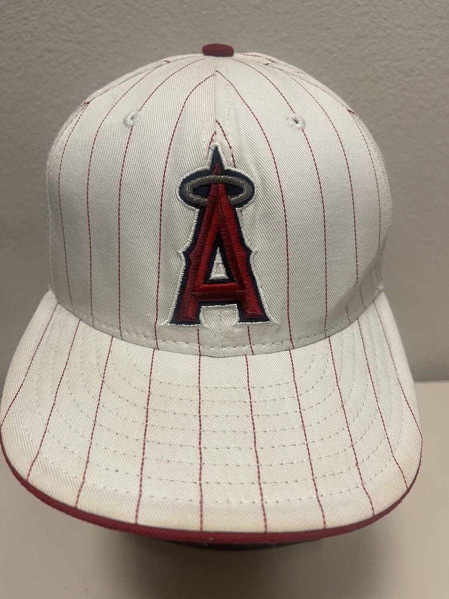 VTG Los Angeles Angels New Era 59Fifty Red Pinstripe Hat Sz 7 1/8