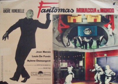 FANTOMAS SE DECHAINE Italian fotobusta movie poster 3 LOUIS DE FUNES MARAIS 1965