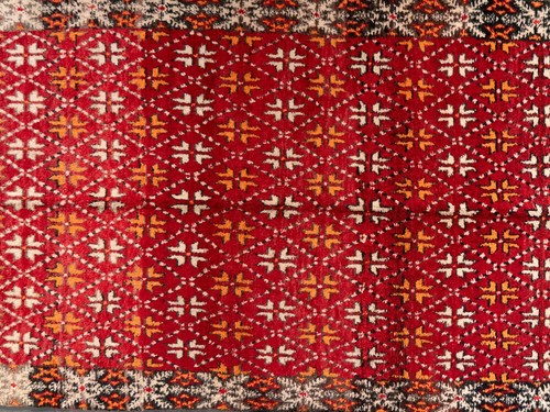 4x7 Vintage Orange Red Area Rug Living Room Moroccan Rug Handmade Carpet - Picture 8 of 9