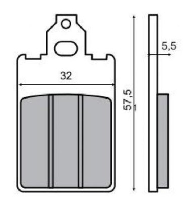 Paar Bremsbeläge Vorne Tomos Streetmate 50 2003> RMS 225100070