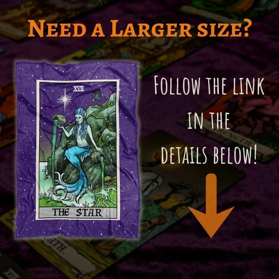 Manta de cartas del tarot The Star sirena bruja gótica tiro de dormitorio (60" x 50") Foto 4 de 4