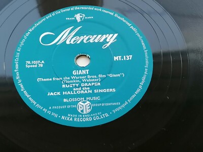 RUSTY DRAPER 1958 UK 78   GIANT      TIGER LILY      MERCURY  MT.137