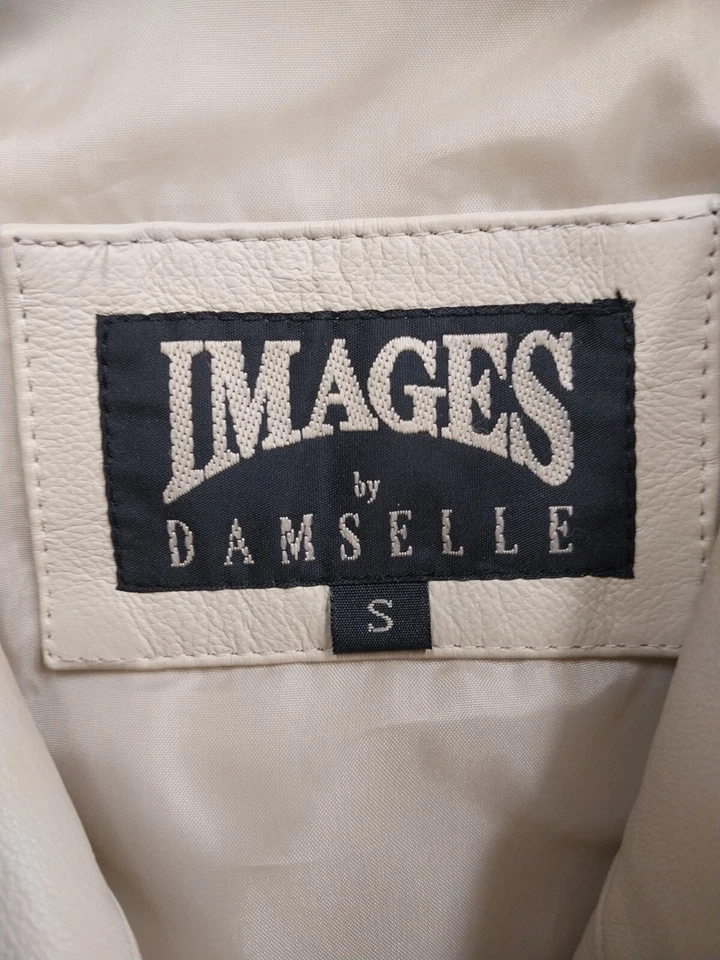 Chaqueta de cuero Images By Damselle de colección para mujer talla pequeña beige tostado envío rápido Foto 2 de 4