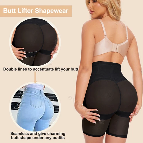 Bauchkontrolle hochtaillierte Shorts Gürtelhose Body Shaper Oberschenkel schlanker Shapewear - Bild 8 von 32