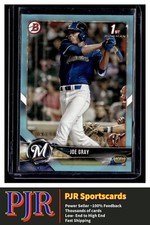 2018 Bowman Draft #BD-76 Joe Gray Milwaukee Brewers  Sky Blue