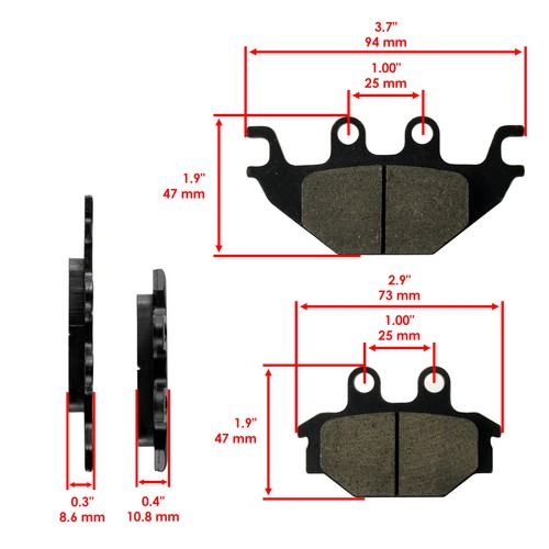 Front Brake Pads for Kymco  KXR 250 Mongoose 2004 2005 2006 2007 2008 2009 2010 - Foto 2 di 7