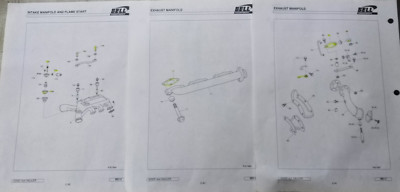 Intake Manifold, Flame Start, Exhaust Manifold Bell 4206D 4x4 Hauler