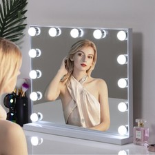 Large Hollywood Mirror With LED Lights Makeup Cosmetic Dimmable Bulbs Light Up