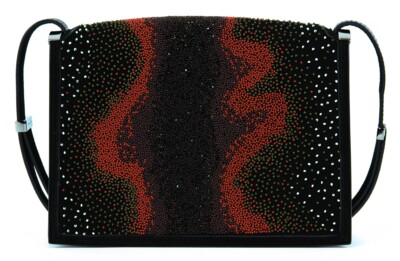 Etro Runway Fully Micro  Beaded Shoulder Leather Suede Handbag