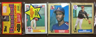 1987 TOPPS Rack Pack DWIGHT GOODEN AS Glossy & DEVON WHITE showing F6020411