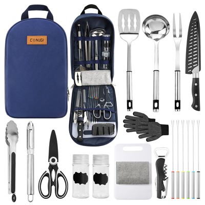 Camping Cookware Storage Bag - Camping Cooking Utensils Set Bag Camping Tool ...