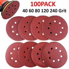 5inch Sanding Discs 40-240 Grit Hook Loop 8-Hole Orbital Sander Paper Sandpaper