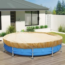 15 ft Round Pool Cover for Above Ground Pools, Swimming Pool Cover Protector ...