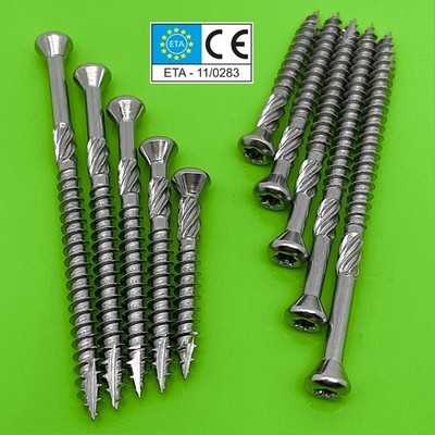 DIELENSCHRAUBEN EDELSTAHL A2 VA MIT ETA 3,2mm 4mm TERRASSENSCHRAUBEN TX ZIERKOPF