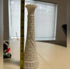 Vintage Anchor Hocking Milk Glass Bud Vase Stars & Bars 9" Tall