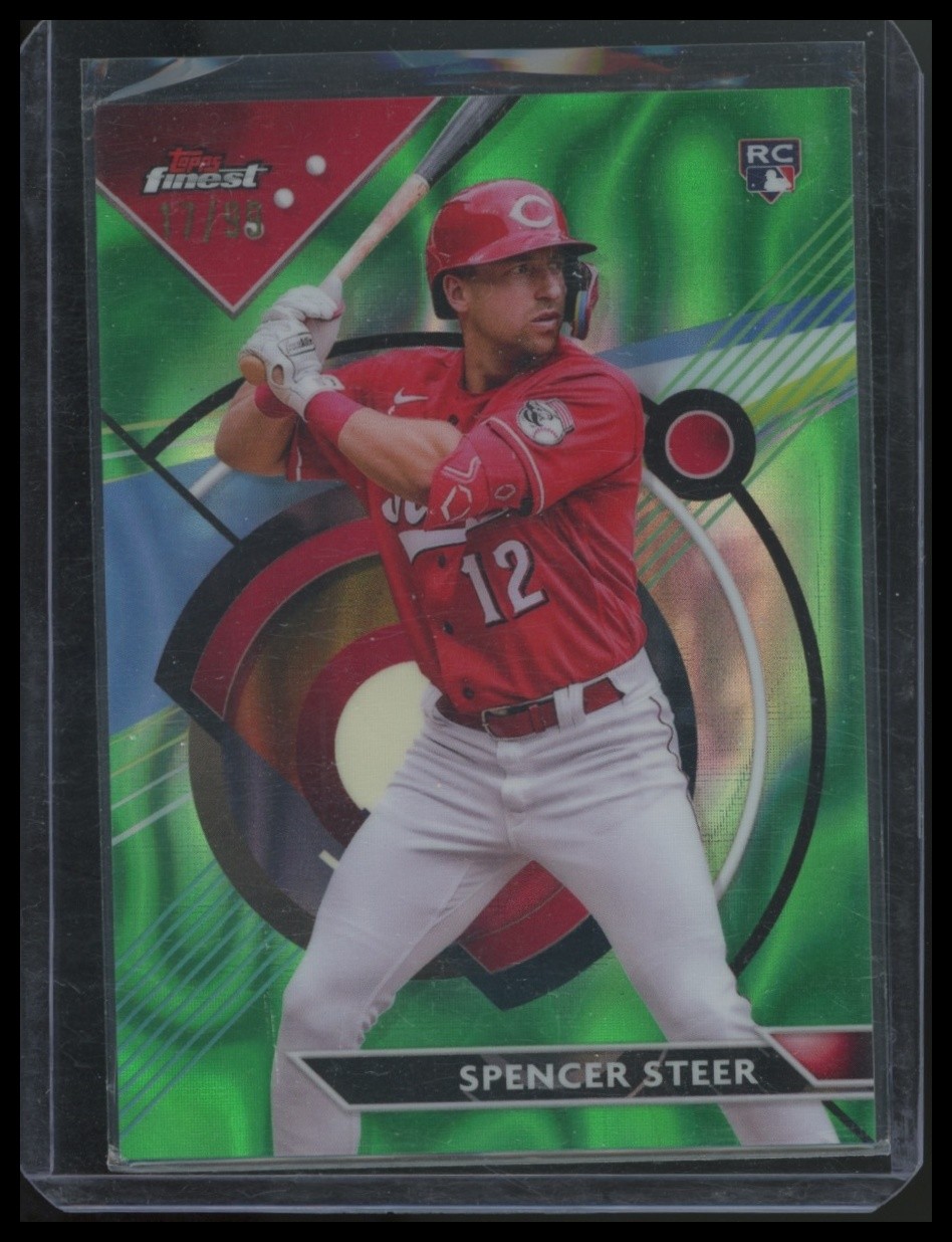 2023 Finest #95 Spencer Steer Green Lava Refractor #/99