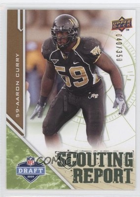 2009 Upper Deck Draft Edition Scouting Report Green 40/350 Aaron Curry #211 0a1