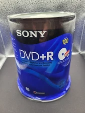 Sony DVD+R 100 Pack 120min 4.7GB 1-16X Optical Media Storage New
