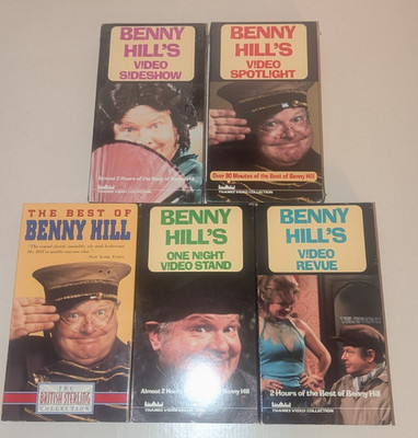Lot of 5 Benny Hill VHS Tapes - 3 Open, 2 Sealed