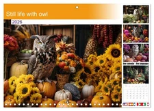 Still life with owl (Monthly Wall Calendar 2026 11.7 x 16.5 (open)), CALVENDO 14