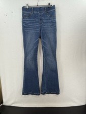 Spanx Flare Jeans Sz Small Vintage Indigo Light Blue Color Pull On Jeans Tummy