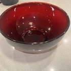 Vintage Anchor Hocking Red Royal Ruby 10" Punch Popcorn Salad Glass Bowl