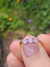 9ct Gold Amethyst and Diamond Trilogy Ring Fully UK Hallmarked